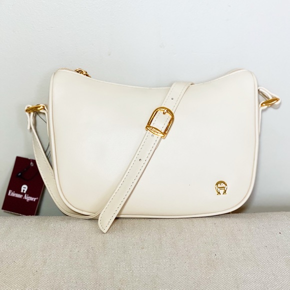NWT Etienne Aigner Ivory Legacy Leather Crossbody - Picture 1 of 7